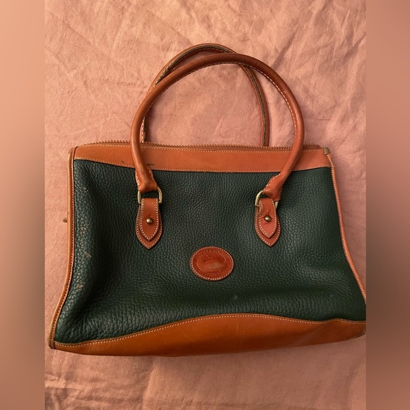 Vintage Dooney & Bourke All weather leather Green and Brown Leather Handbag - Picture 3 of 7